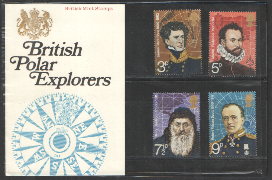 (image for) 1972 Polar Explorers Type A - Solid Crown, Flower Missing Royal Mail Presentation Pack 39